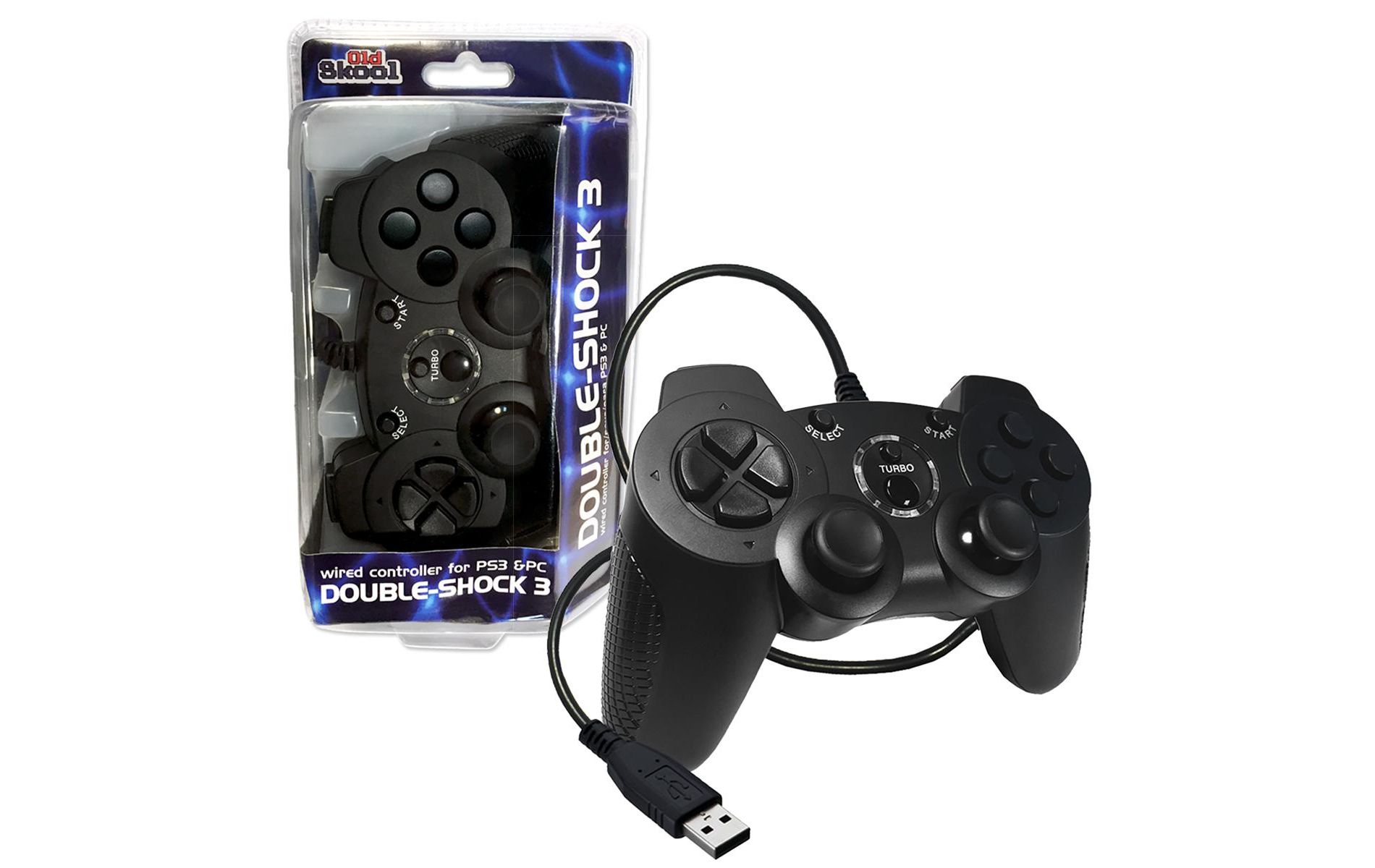Old Skool Double-Shock 3 Controller for PlayStation 3 (BLACK)
