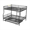 PAGED Full over Full Bunk Bed, Modern Metal Bed Frame, Convertible Triple Bed with Trundle, Ladder and Guardrail for Bedroom - 3 of 4