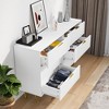 6 Drawers Fluted Dresser for Bedroom, Wooden Dresser TV Stand, Metal Modern Chest of Drawers Clothes Storage Organizer for Closet Living Room Hallway - 3 of 4