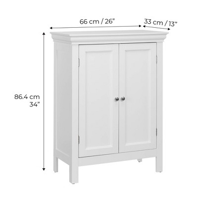 White Two-Door Cabinet with Adjustable Shelving