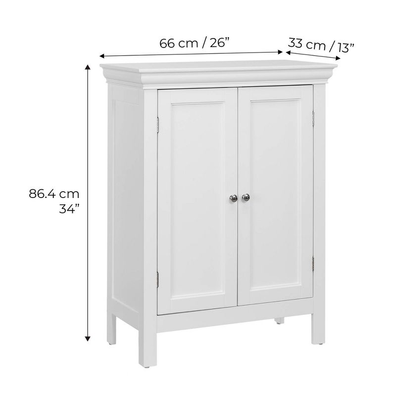 Stratford Freestanding Bathroom Cabinet with Two Doors White - Teamson Home, 5 of 7