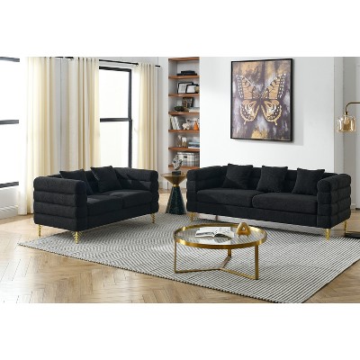 TiramisuBest 3-seater + 2-seater Combination sofa,Black