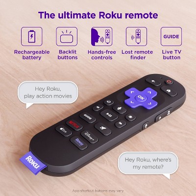 Roku Voice Remote Pro with Rechargeable Battery and Backlit Buttons
