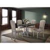 Roundhill Furniture Iris Wood Dining Set, Weathered White, 5-Piece - 2 of 4