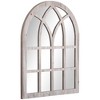 HOMCOM 41" x 31.5" Large Rustic Wall Mirror, Arch Window Mirror for Wall in Living Room, Bedroom, Natural - 4 of 4