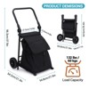 2 in 1 Foldable Shopping Cart, Grocery Cart with Seat, 2 Wheels Grocery Cart w/ 123 LBS Capacity Waterproof Bag, Portable Trolley Dolly Utility Cart - 2 of 4