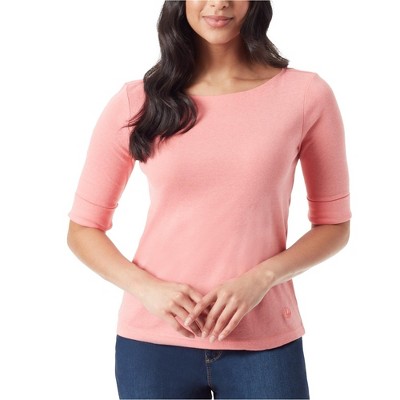 Gloria Vanderbilt Womens Solid Basic T-Shirt