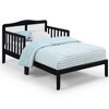 Infurnic Beds, Toddler Single Bed with Safety Guardrails and Headboard, Low To Floor Design for Toddler Children, Black, 70"*36"*27" - 3 of 4