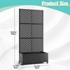 TOAOTBNBO Metal Raised Garden Bed with Parallel Lines Pattern, Outdoor Planter Box with Wheels, Modern Privacy Screen for Garden and Patio - 3 of 4