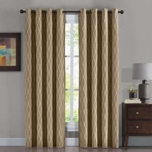 Egyptian Linens 100% Blackout Curtain Jacquard Thermal Insulated Victoria Panels ( Set Of 2) - 1 of 4