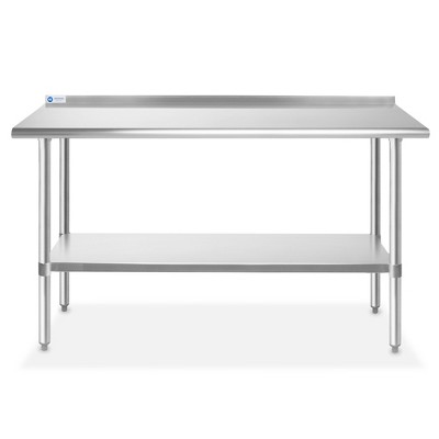 60" Stainless Steel Work Table with Backsplash and Undershelf