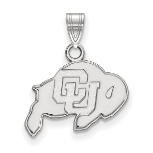 Black Bow Jewelry 10k White Gold Colorado Buffalos NCAA Small Pendant - 1 of 3