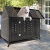LAOTIES 45" Heavy Duty Indestructible Dog Crate Kennel,Escape-Proof Metal Cage with Roof,Lockable Wheels And Removable Trays - 2 of 4