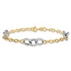 Black Bow Jewelry 14k Two Tone Gold 7mm Polished & Textured Link Chain Bracelet, 7.5 In - 3 of 4