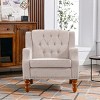 Comfortable Accent Chair for Living Room, Upholstered Armchair with Footrest, Tufted Back and Brass Stud Trim-The Pop Home - 2 of 4