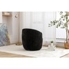 CAVINAS 360-degree Swivel Barrel Chair, Chenille Fabric Swivel Accent Chair, Armchair with Black Powder Coating Metal Ring for Living Room, Bedroom - 3 of 4