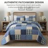 Blue Symphony Cotton Quilt Set - Twin with Sham, Farmhouse Patchwork Bedspread Lightweight Cozy Country Bedding - 2 of 4