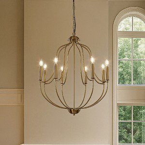 ALOADECOR 26'' 8-Light Modern Classic Candelabra Chandelier Farmhouse Candle Pendant Light For Living Room Dining Room - 1 of 4