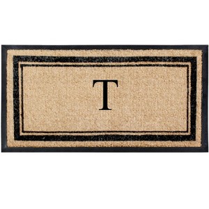 A1HC Natural Rubber Coir Outdoor Doormat 24x48 Monogrammed Anti-Shed Treated Durable Front Door Mat - 1 of 4
