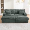 Oversized Double Chaise Lounge Sofa Bed with USB Ports & Cup Holders, Upholstered Cloud Couch Daybed - ModernLuxe - 2 of 4