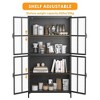 LunaLulinlk Premium Black Metal Storage Cabinet with Tempered Glass Doors, Adjustable Shelves, Anti-Tipping Device - 2 of 4