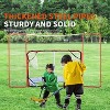 Racxily 72" Double Fish Hockey Goal Net with Backstop - Red & White Street Hockey Set for Adults, Includes Practice Targets - 3 of 4