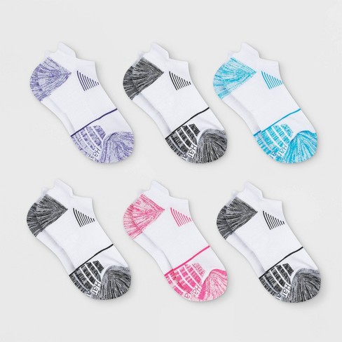 Hanes Premium 6 Pack Women's Cushioned Ankle Socks - White 8-12 : Target