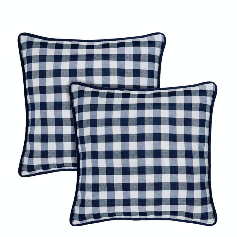 Kate Aurora 2 Pack Country Farmhouse Buffalo Plaid Zippered Pillow Covers, 2 of 6