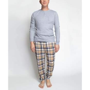 Glonme Men With Pockets Lounge Loungewear Casual Pyjama Tracksuit Set Crew  Neck Workout Homewear Sweatsuit Khaki 2XL 