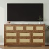 GustoWave 10 Drawer Dresser for Bedroom, 59'' Farmhouse Rattan Dressers & Chests of Drawers, Wooden Storage Organizer with Anti-Tipping Device - 3 of 4
