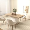 Rectangle Extendable Dining Table for 6–10 People, Solid Wood Kitchen Table with Thick Top and Wide Base, 62.99" to 78.74" Large-- Frevyn - 3 of 4