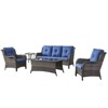 Gymojoy 5 Piece Outdoor Wicker Sofa with Patio Chairs with Coffee Table and Side Table - 2 of 4