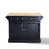 HomeStock  Oxford Butcher Block Kitchen Island, Microwave Stand, with Storage Shelves and Drawers, Black - 4 of 4