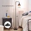 Runesay Floor Lamp for Living Room with Modern LED Bulb, Globe Black Clear Glass 6", 1800K Warm Ambiant Lighting Decorative Tall Floor Lamp - 2 of 4
