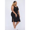 I AM A FASHION JUNKY Plus Size Ribbed Side Slit Tank Midi Dress - 3 of 4