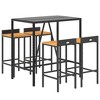 vidaXL Garden Bar Set Black PE rattan Footrest Garden Bar Set - 3 of 4