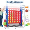 Giant 4-to-Score Game Set, 3-Level Height Adjustable Jumbo 4-in-a-Row Game with Quick-Release Slider, Mini Basketball, Golf & Ring Toss Set for Party - 3 of 4