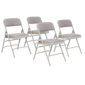 Set of 4 Deluxe Fabric Padded Triple Brace Folding Chairs - Hampden Furnishings