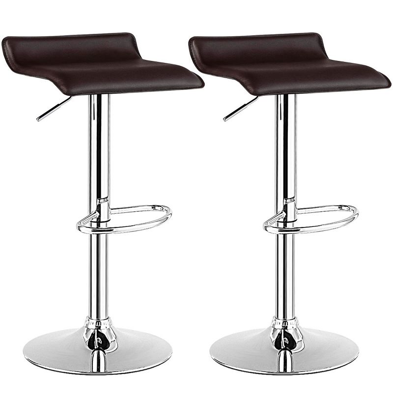 Tangkula 2-Piece Pub Swivel Barstool Height Adjustable Square Pub Chairs with Footrest, 1 of 6
