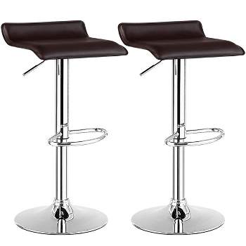 Tangkula 2-Piece Pub Swivel Barstool Height Adjustable Square Pub Chairs with Footrest