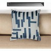 20" Red and Ivory Geometric Cotton Blend Throw Pillow With Embroidery - 2 of 4