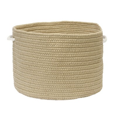 Colonial Mills Colorful Braided Toy Basket, 16"x16"x10", Ivory