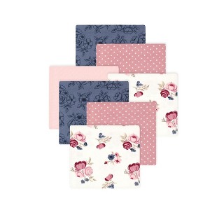 Little Treasure Hudson Baby Girls Cotton Poly Flannel Receiving Blankets 7Pk Multipack - 1 of 2