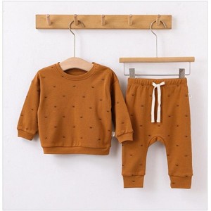 MyKids-USA Baby Boy And Girl Print Pattern Cotton Hoodie Combo Trousers Sets - 1 of 4