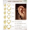6-Pair Small Chunky Hoop Set | 14K Gold & Silver Plated Huggies for Sensitive Ears - 3 of 4