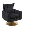 CAVINAS Classic Mid-Century Swivel Accent Chair with Curved Backrest, Upholstered 360-Degree Barrel Chair with Gold Metal Base - 4 of 4