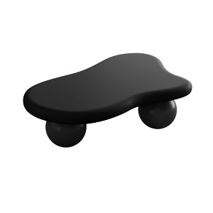 Gulches Black Cloud Shaped MDF Indoor Coffee Table with 3 Ball Legs 40 Inch Child Pet-Friendly Living Room Furniture - 1 of 4