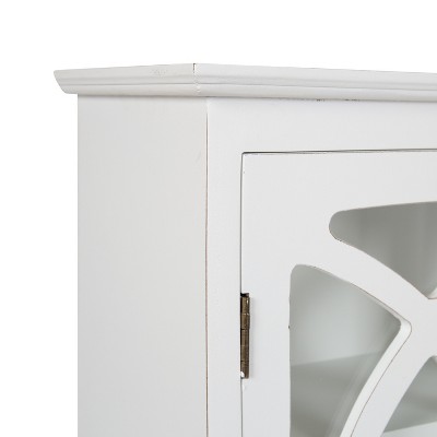 Quinlan 24" White Wood Wall Cabinet with Glass Doors