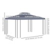 Outsunny 10' x 13' Patio Gazebo, Double Roof Outdoor Gazebo Canopy Shelter with Screen Decorate Corner Frame, for Garden, Lawn and Deck - 3 of 4