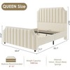 Velvet Upholstered Platform Bed Frame with 50.2" Headboard, Vertical Channel Tufted Design, Nailhead Trim and Footboard, No Box Spring Required. - 2 of 4
